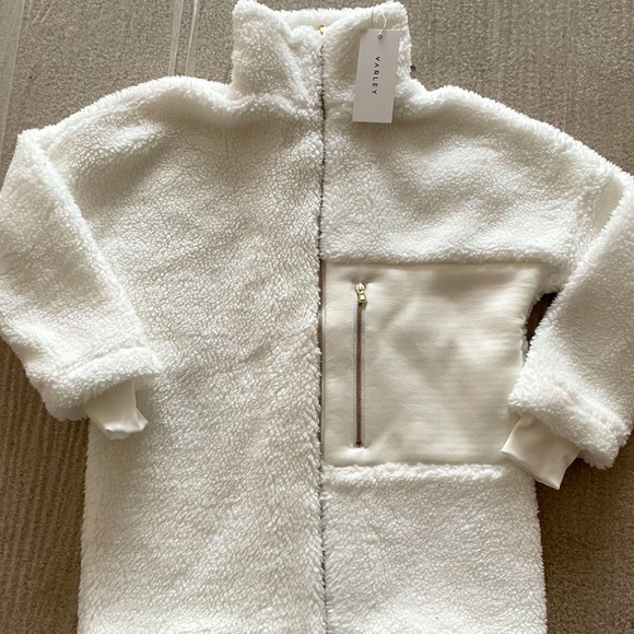 NWT Varley Sherpa Long Sleeve Mock Neck Zip Up Jacket - Women's Small - Large - Picture 1 of 8